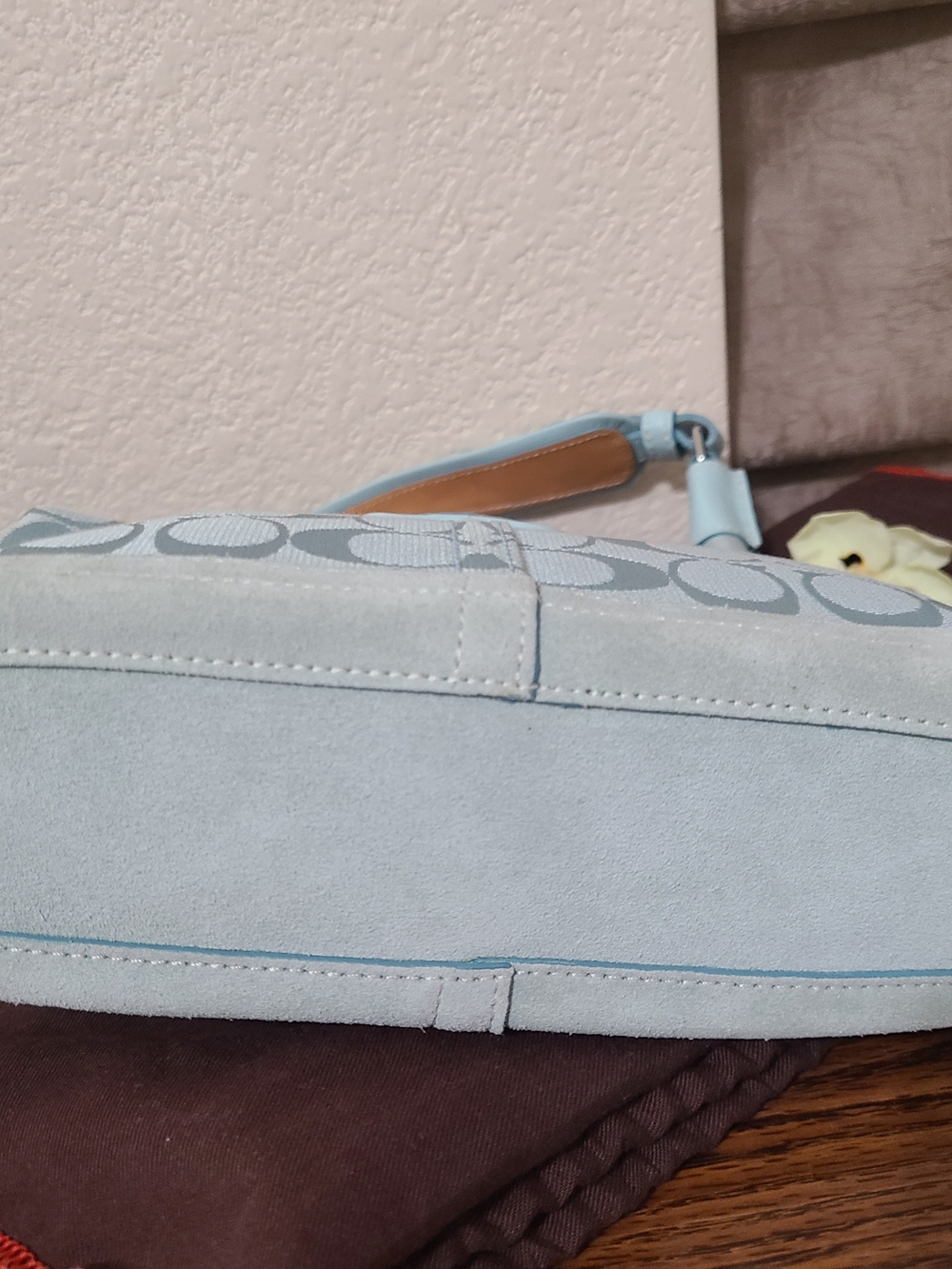 Coach Vintage Hampton Aqua Blue Signature Bag- J6823 - Picture 12 of 14